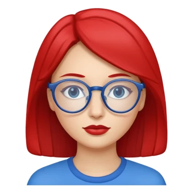 woman with glasses one glass red one glass blue sticker