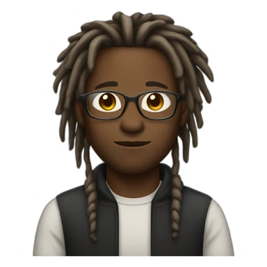 black-man-with-glass-and-dreadlocks sticker