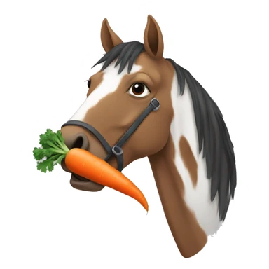 Horse eating carrot sticker