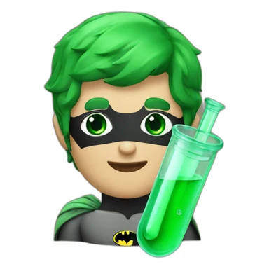 batman with green test tube sticker