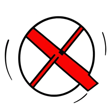 prohibition symbol, red circle with diagonal line through it sticker