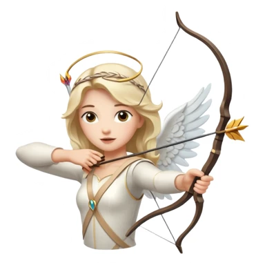 Romance - feeling of excitement associated with love - angel with arrow sticker