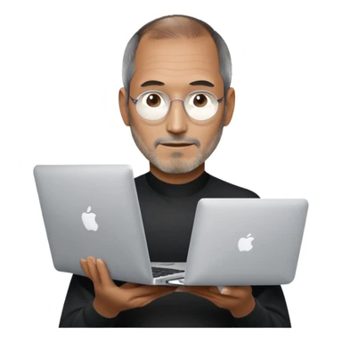 macbook with Steve Jobs sticker