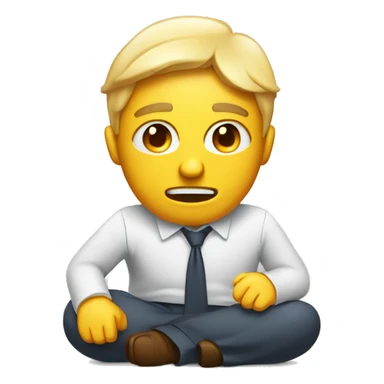 a person working hard in the office about to burn out and sweating sticker