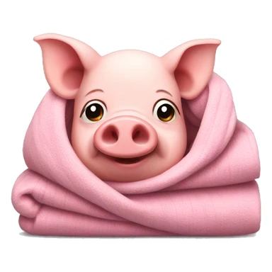 pig with cosy blanket sticker