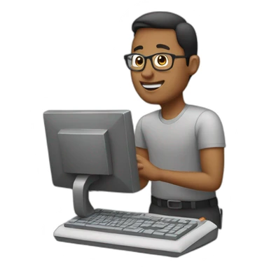 A guy teaching computer sticker