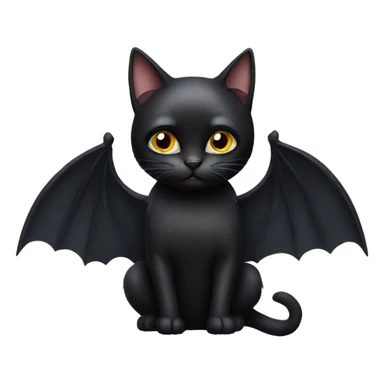 Black cat with bat wings sticker