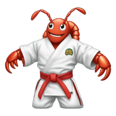 Lobster wearing Jiu-Jitsu gi sticker
