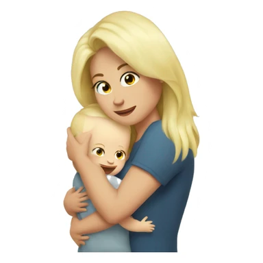 baby boy hug mommy blonde sticker