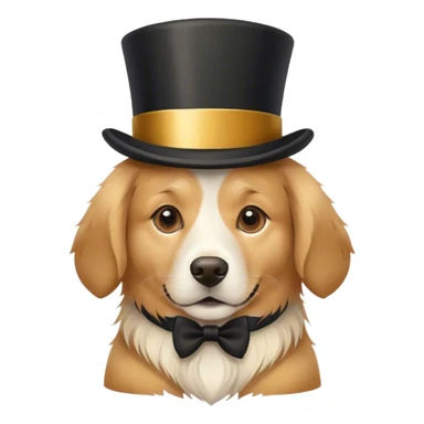 dog wearing a top hat  sticker