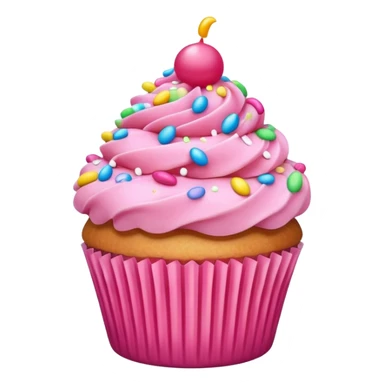 Cupcake with pink icing sticker