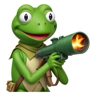 kermit the frog with bazooka sticker