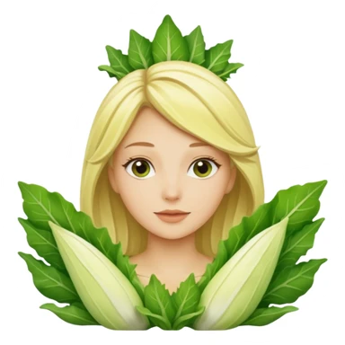 Femme blonde 👩🏼 déguisée en endive sticker