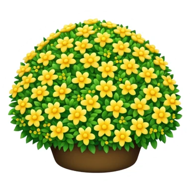 A round green bush with tiny yellow flowers sprinkled on top. sticker