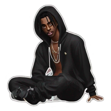 vamp playboi carti in Balenciaga and durag sticker