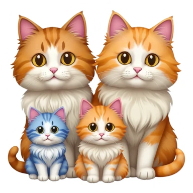 cat family with mother and kittens sticker