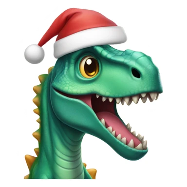 Dinosaur wearing a santa hat sticker