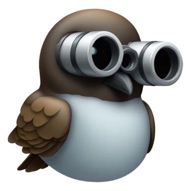 bird head with binoculars watching in the distance sticker