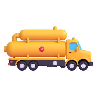 pipeline on a delivery truck, 3D emoji style sticker