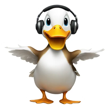 duck dancing to dubstep with headphones sticker
