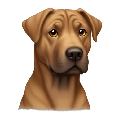 Brown Labrador cross sharpei sticker