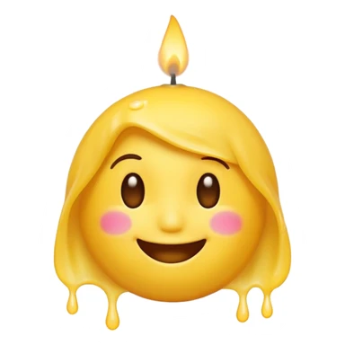 Emoji souriant Avec goutte de sueur qui souffle une bougie sticker
