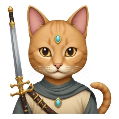 cat arab ancient army with small sword sticker