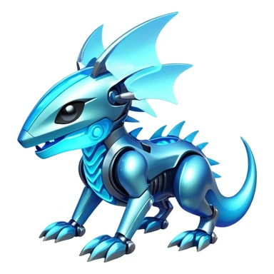  Epic legendary realistic rare glowing mechanical Shiny sparkly transparent bioluminescent luminescent vibrant bright pastel dark exotic iridescent colorful gradients futuristic modern metallic glossy glittery fantasy-cyber-Protogen-Fakémon-Pokémon-Vernid-creature sticker