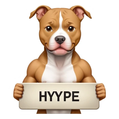 Pit bull holding a sign that says HYPE sticker