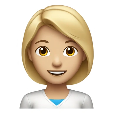 smiling girl in car interior blue eyes brown/blonde hair sticker