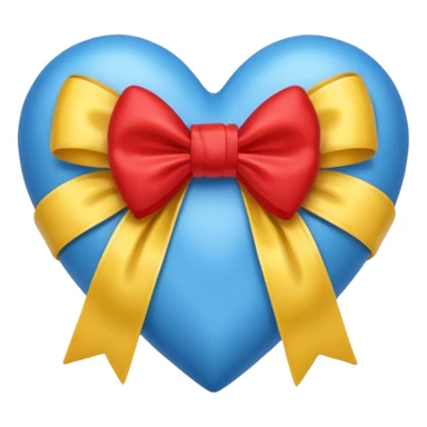 Blue heart and yellow heart tied together with a bow sticker