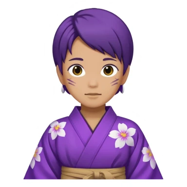 não binário japones kimono roxo sticker