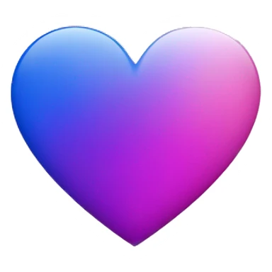 Bisexual flag colored heart, blue to purple to pink gradient  sticker