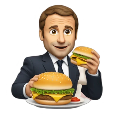 Macron qui mange un hamburger sticker