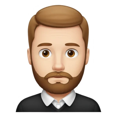 A white guy with coolers and white collar t shirt and the beard for him is at the chin area only sticker