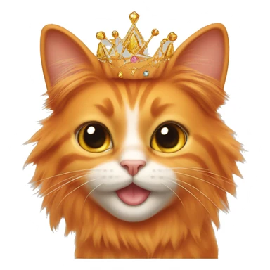 All orange cat with tiara sticker