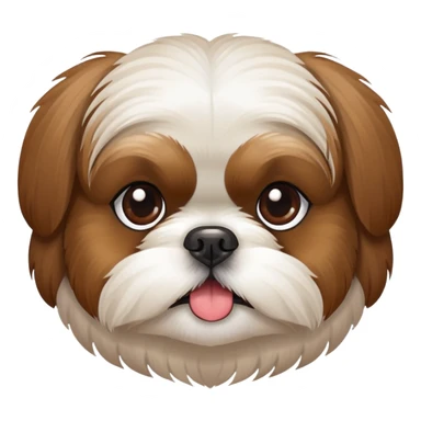 shitzu  dog face with brown face and white nose area sticker