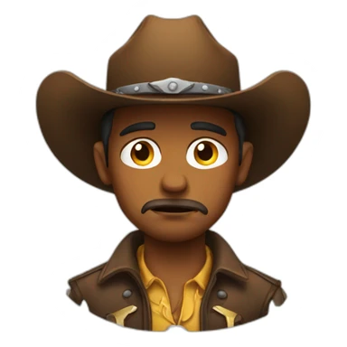 sad cowboy emoji face sticker