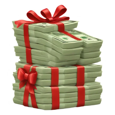  money with red bow sticker