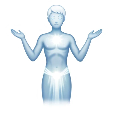 White strong spiritual aura emits from human silhouette  sticker