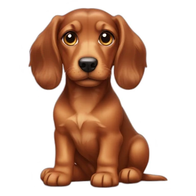 puppy teckel with long hair sticker