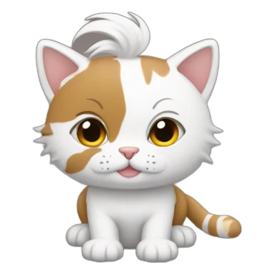 Chico con pelo blanco con orejas de Gato  sticker