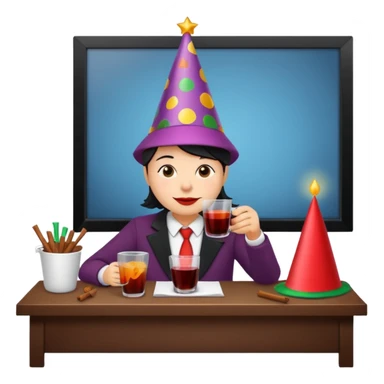 mulled wine party at work desk sticker