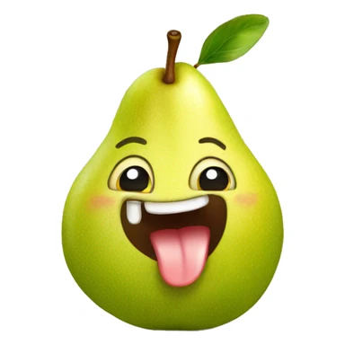 Cute happy pear with tongue sticker