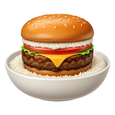 I want a hamburger patty on a bowl of rice. just the meat patty not bun, lettuce, cheese, tomato, etc sticker