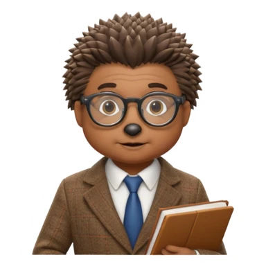 hedgehog professor sticker