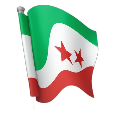 Freedom Green Syria Flag Green on top, White in middle, Black on bottom, three red stars in the middle of the flag on the white section sticker