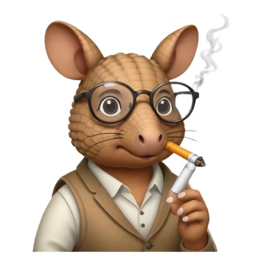 armadillo smoking cigarette whos always coding 24/7 sticker