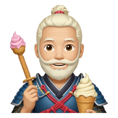 SAMURAI WITH ICE CREAM BEARD GAY sticker