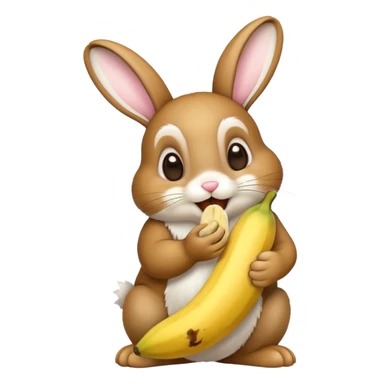 Bunny eating banana  sticker